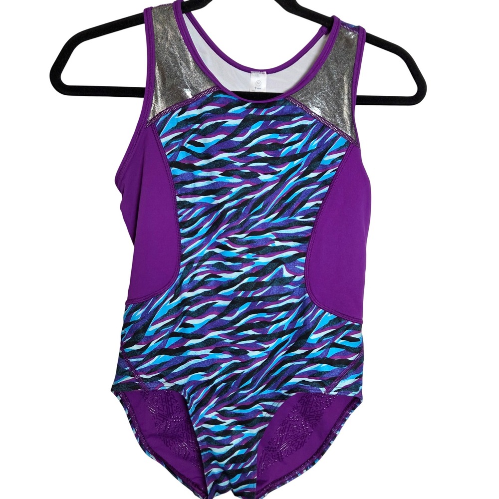 NWT Ivivva Lululemon Leotard Zebra Print‎ Racerback Gymnastics Dance Gripper 14